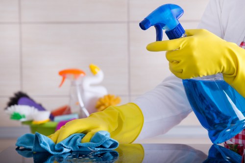 Regular cleaning in a clean and organized home interior
