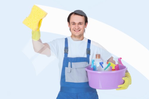 Commercial cleaning improving indoor air quality in an office