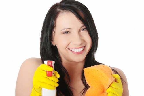 Kitchen surfaces being cleaned during regular house cleaning