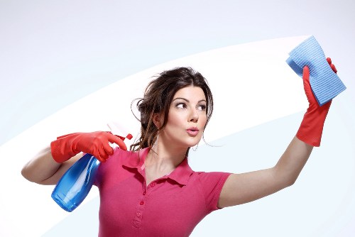 Team performing detailed move out cleaning in a rental home